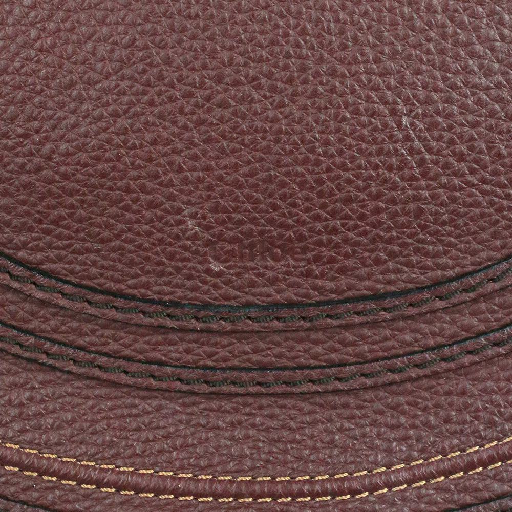 Chloé Marcie Burgundy Grained Leather Saddle Bag