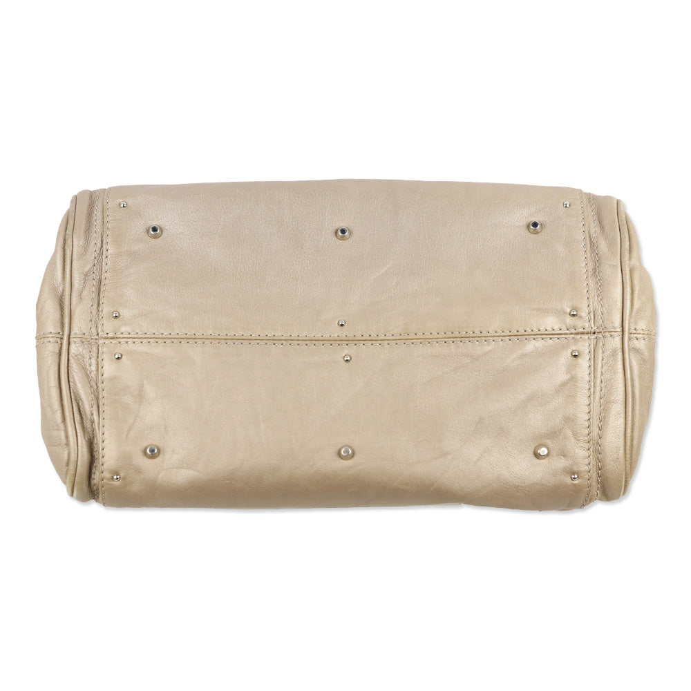 Chloé Metallic Beige Leather Paddington Bag