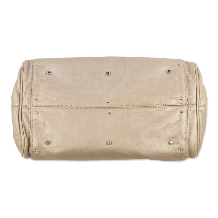 Chloé Metallic Beige Leather Paddington Bag