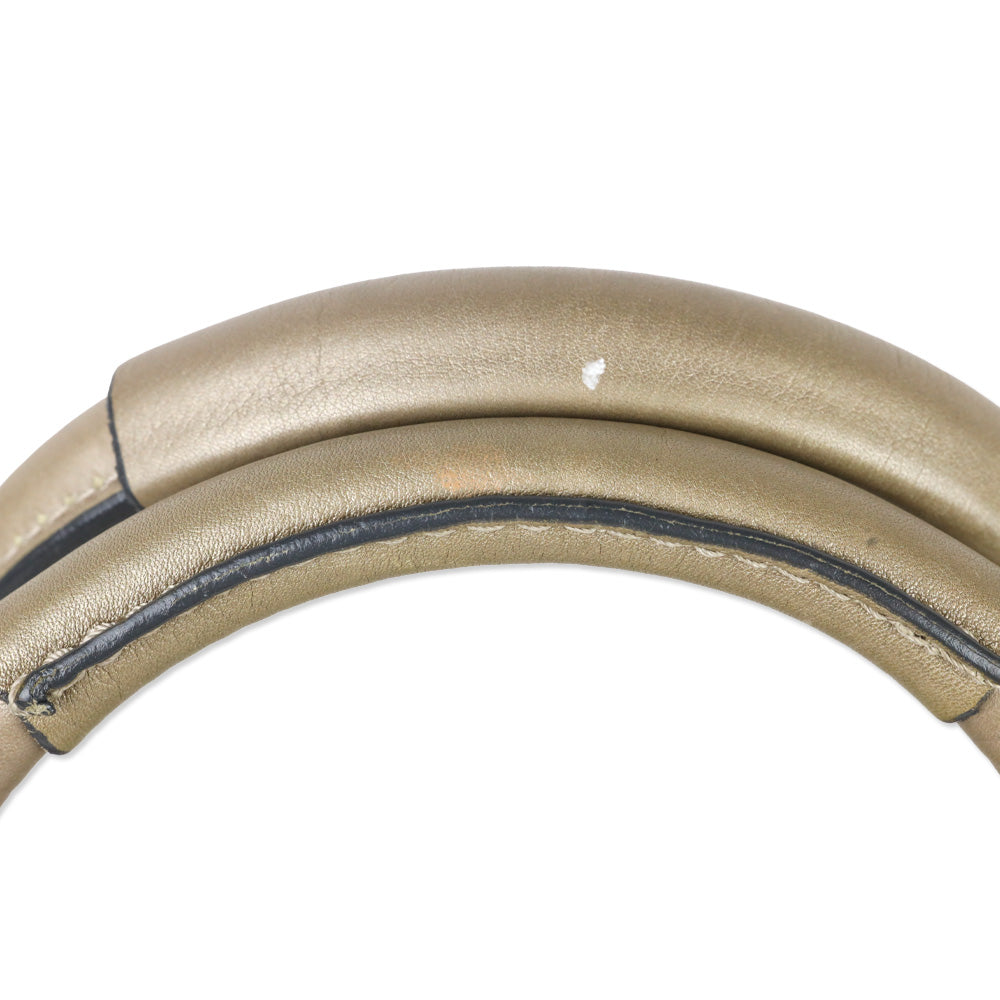 Chloé Metallic Beige Leather Paddington Bag