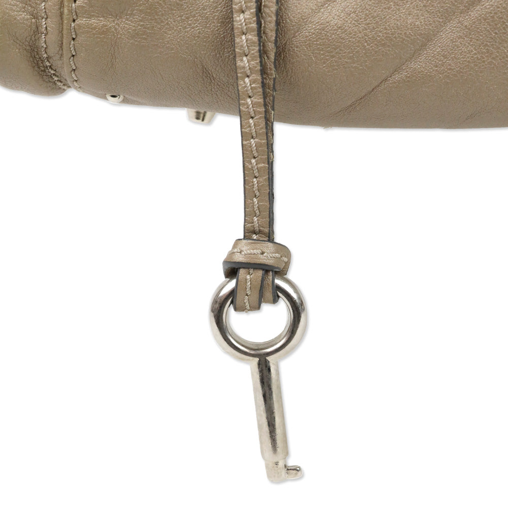 Chloé Metallic Beige Leather Paddington Bag