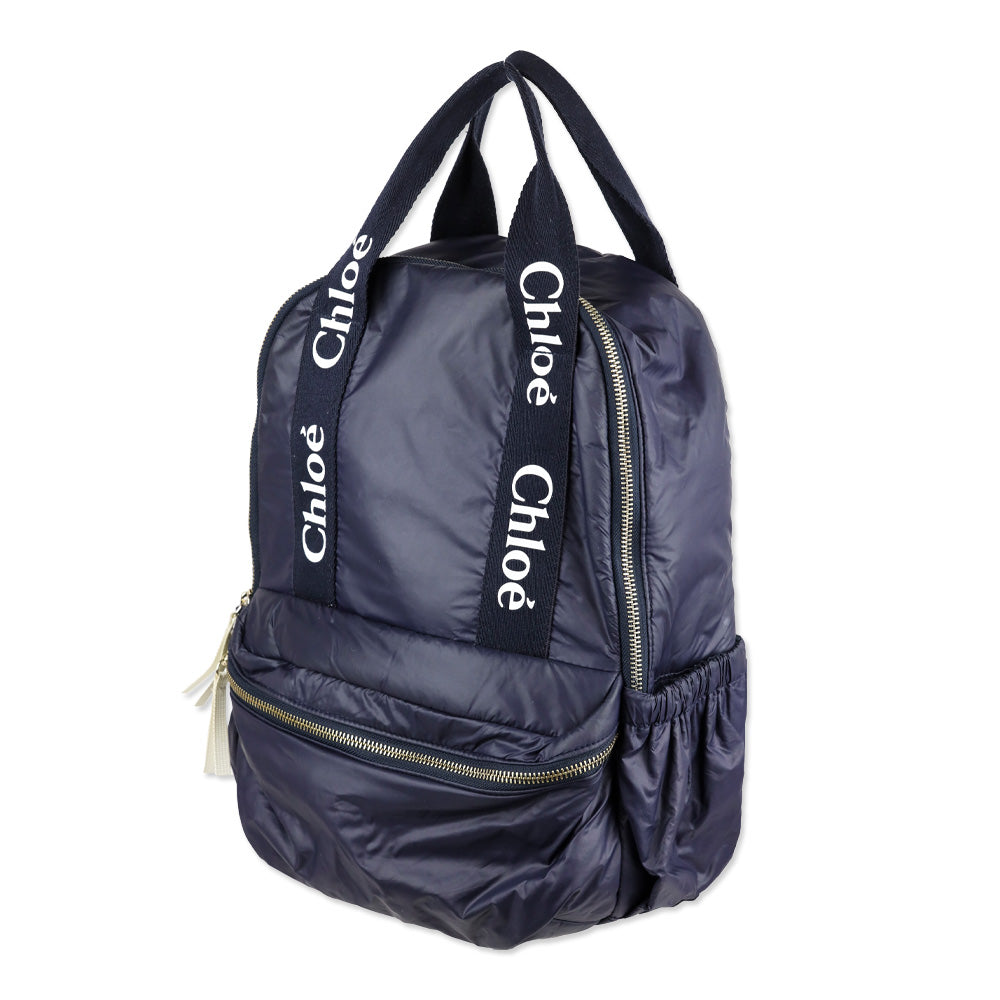 Chloé Navy Blue Nylon Backpack