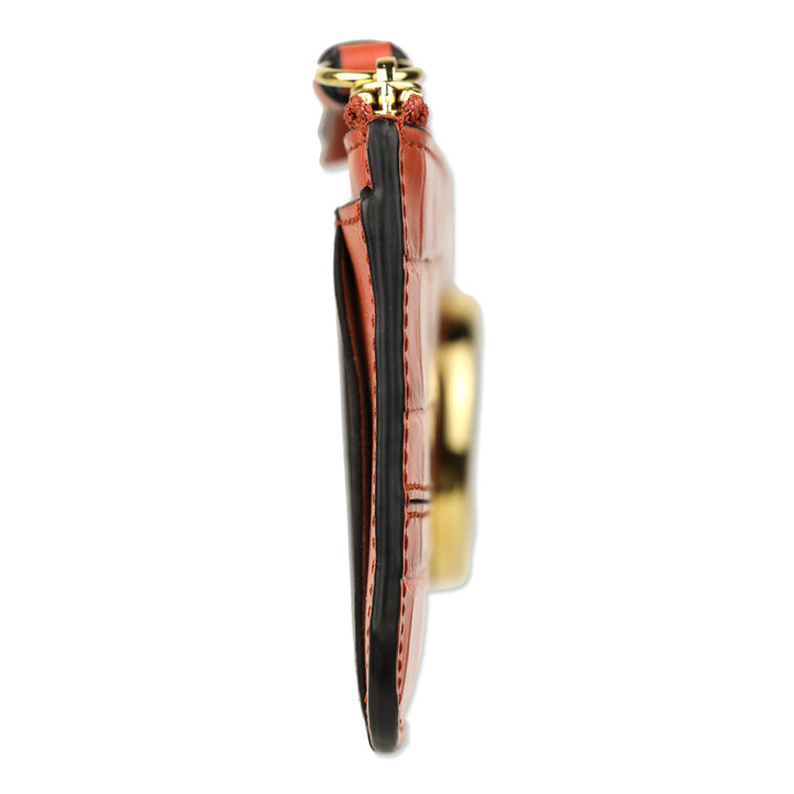 Chloé Tawny Orange C Croc-Embossed Leather Zip Card Holder