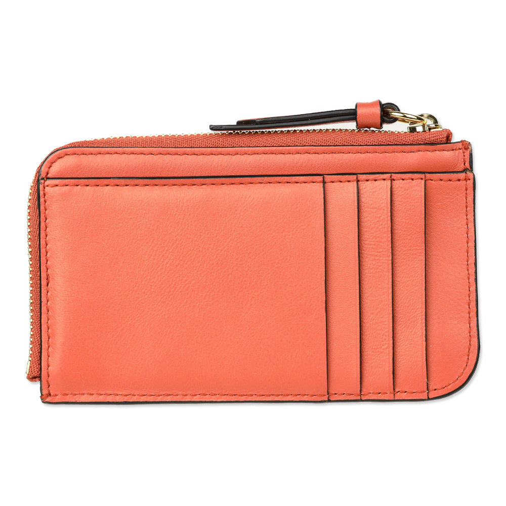 Chloé Tawny Orange C Croc-Embossed Leather Zip Card Holder