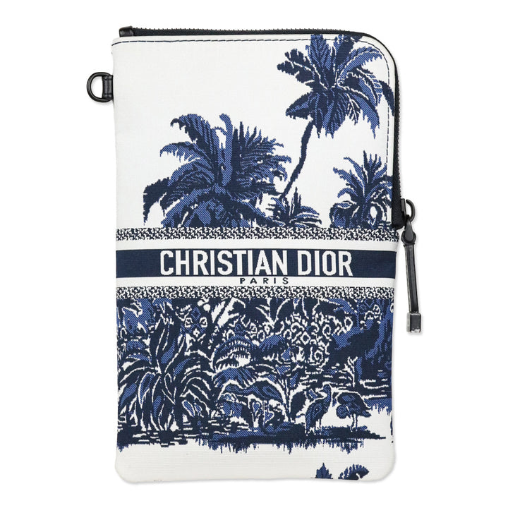 Christian Dior Blue Toile de Jouy Technical Fabric DiorTravel Multifunctional Zipped Pouch