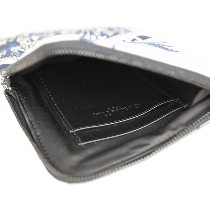 Christian Dior Blue Toile de Jouy Technical Fabric DiorTravel Multifunctional Zipped Pouch