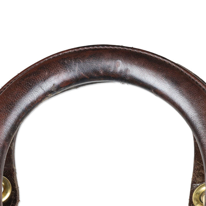 Christian Dior Brown Cannage Quilted Lambskin Leather Large Lady Dior Bag