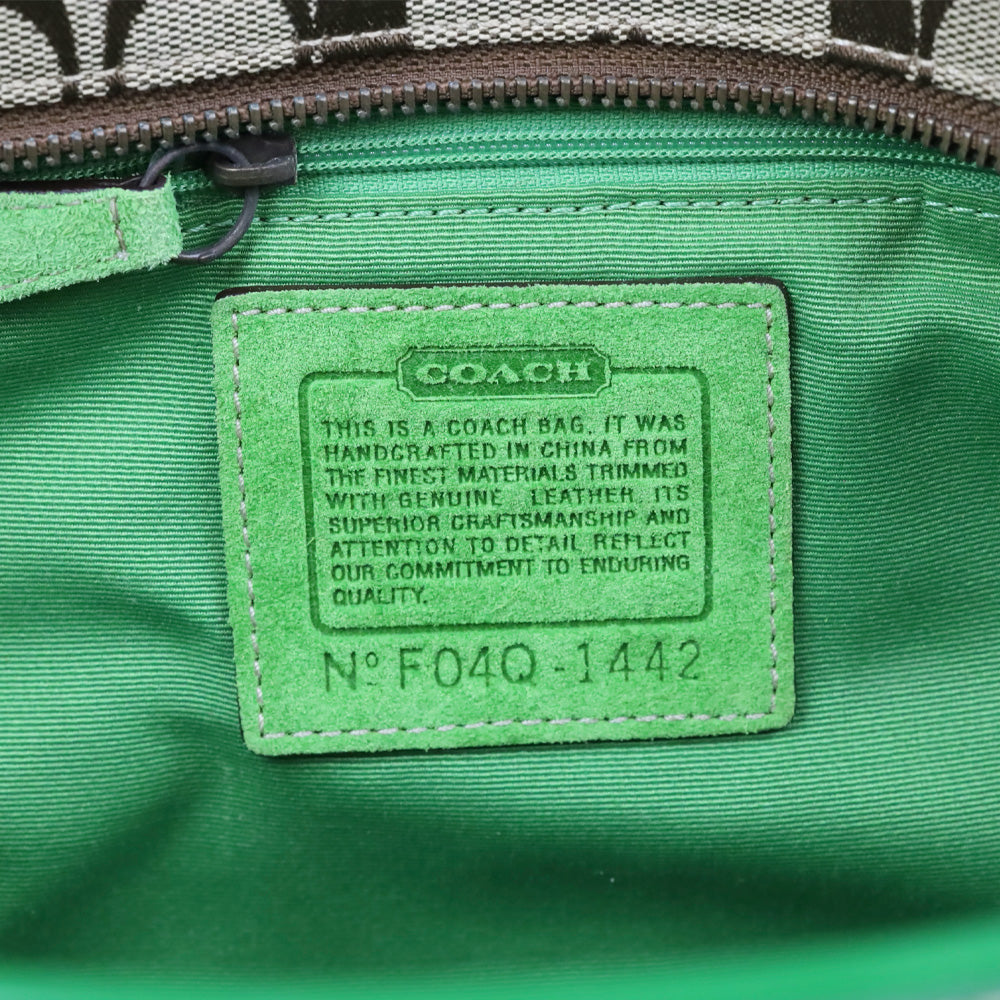Coach 1442 Y2K Green Signature Series Shoulder Tote Bag