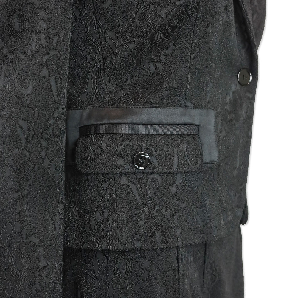 Dolce & Gabbana Black Floral Embroidered Cropped Blazer