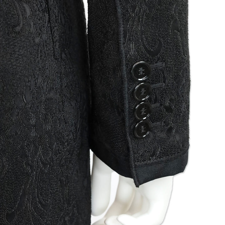 Dolce & Gabbana Black Floral Embroidered Cropped Blazer