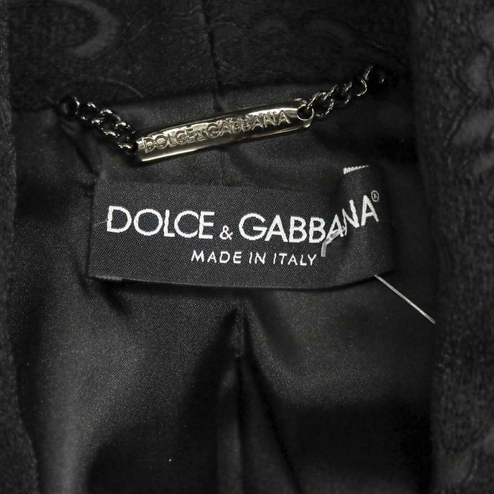 Dolce & Gabbana Black Floral Embroidered Cropped Blazer