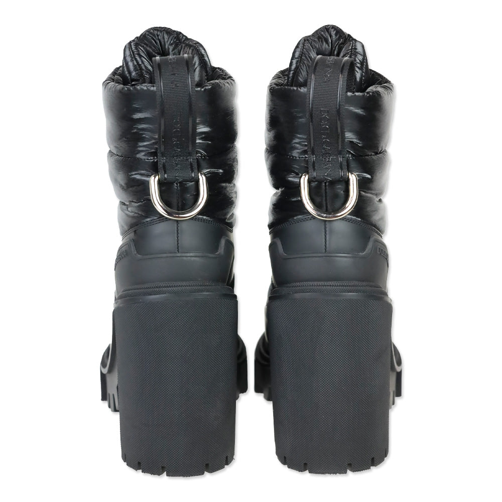 Dolce & Gabbana Black Padded Nylon and Leather Chunky Platform Trekking Booties