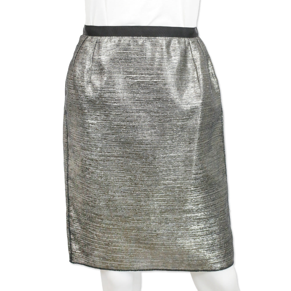 Dolce & Gabbana Metallic Gold/Silver Midi Skirt