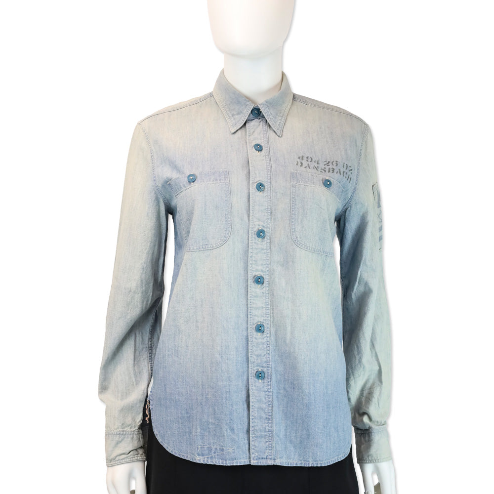 Double RL Lightwash Denim Button Up Shirt