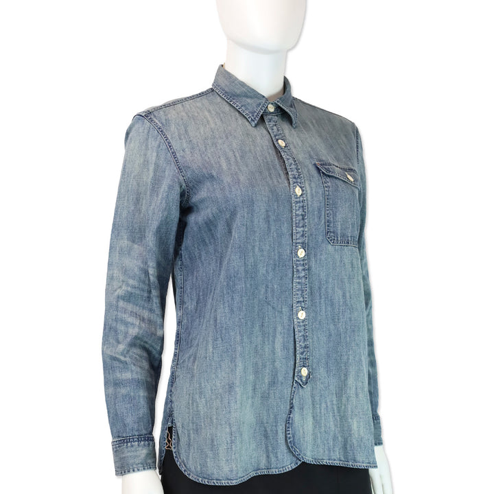 Double RL Medium wash Denim Button Up Shirt