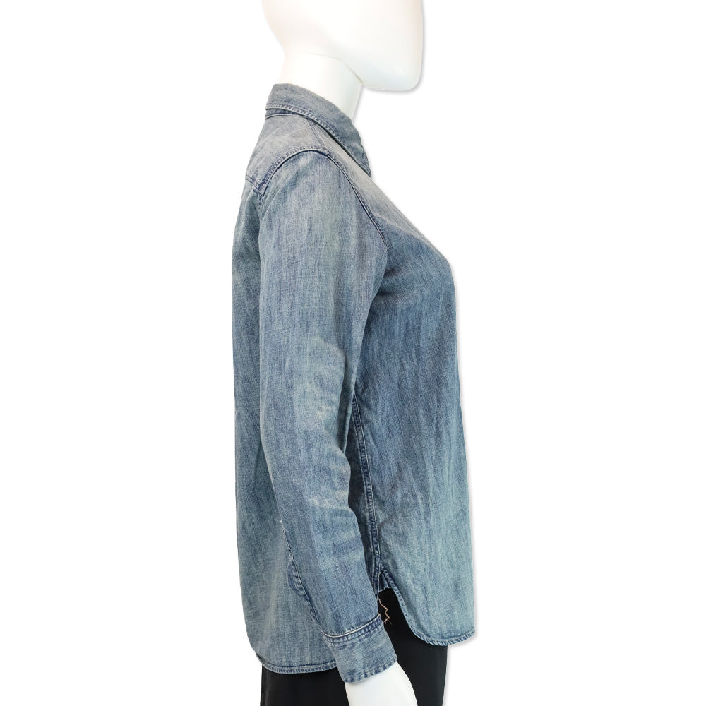 Double RL Medium wash Denim Button Up Shirt