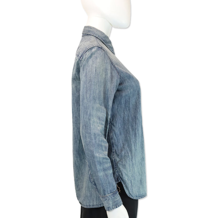 Double RL Medium wash Denim Button Up Shirt