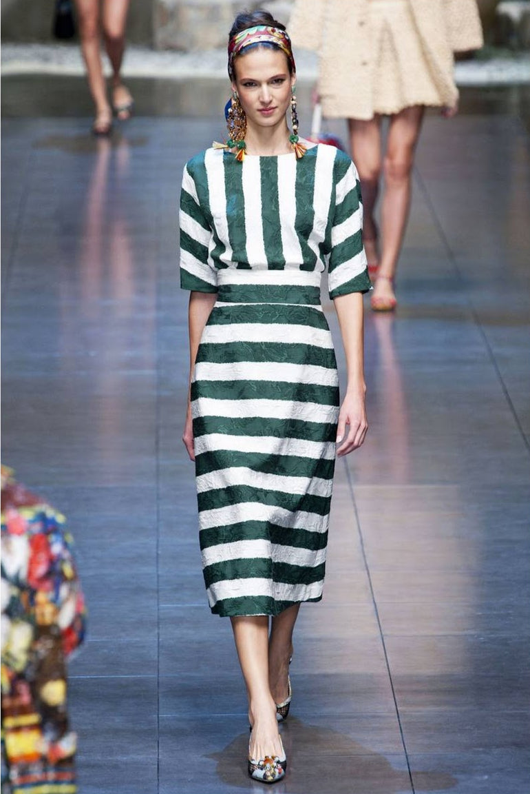 Dolce & Gabbana Spring 2013 Lemon Print Canvas/Fishnet Slingback Pumps