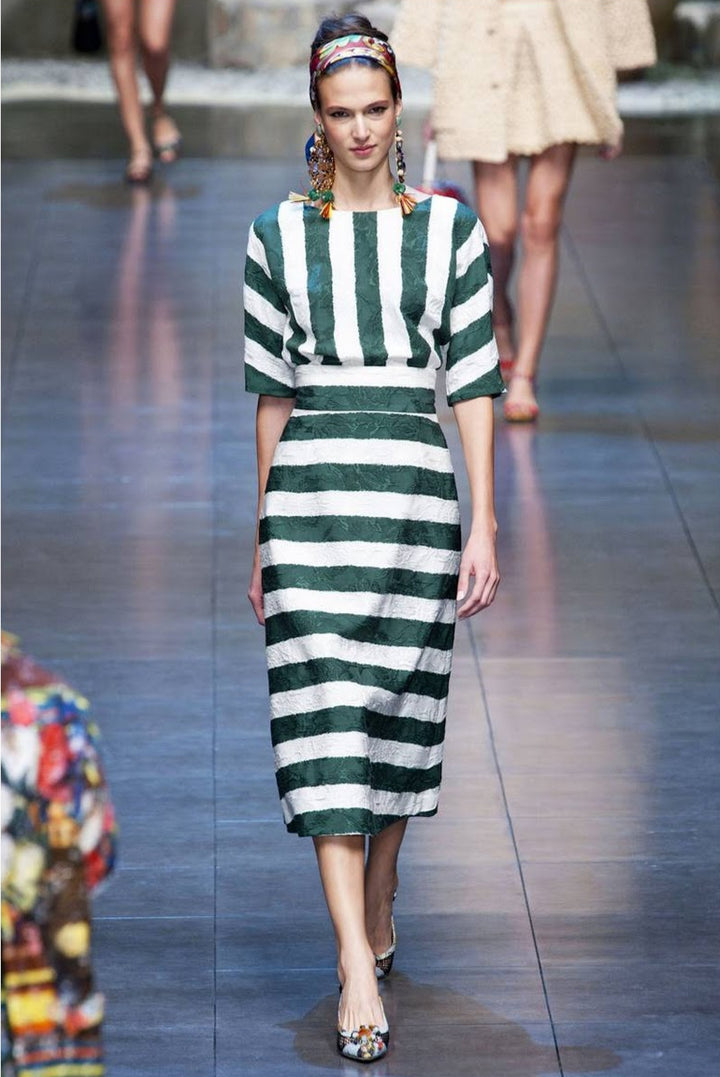 Dolce & Gabbana Spring 2013 Lemon Print Canvas/Fishnet Slingback Pumps