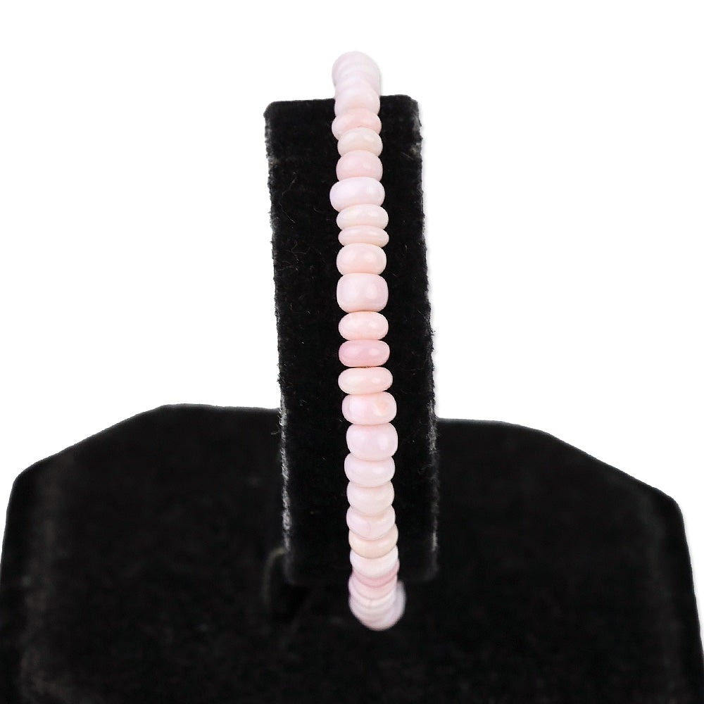 Enhanced Pink Opal Beaded Necklace and Bracelet in Rhodium Over Sterling Silver