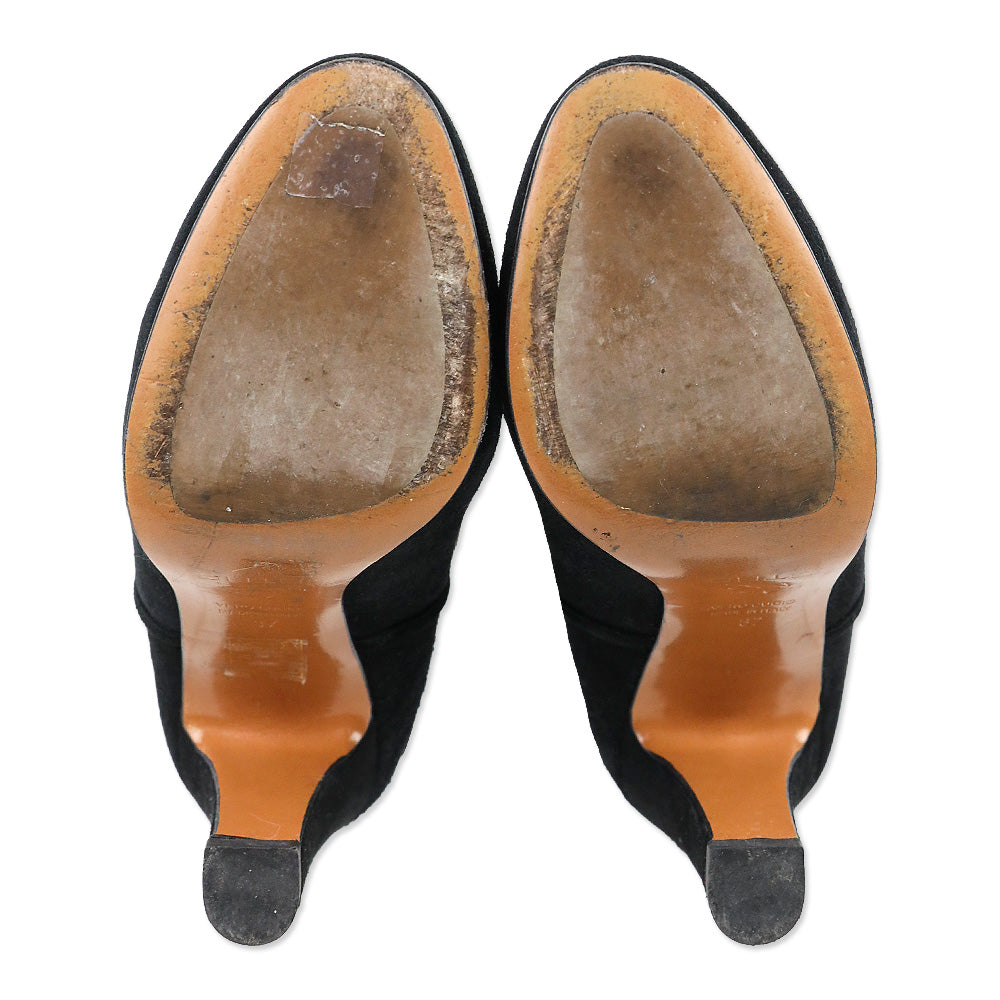 Etro Black Suede Multi Woven Lace-Up Boots