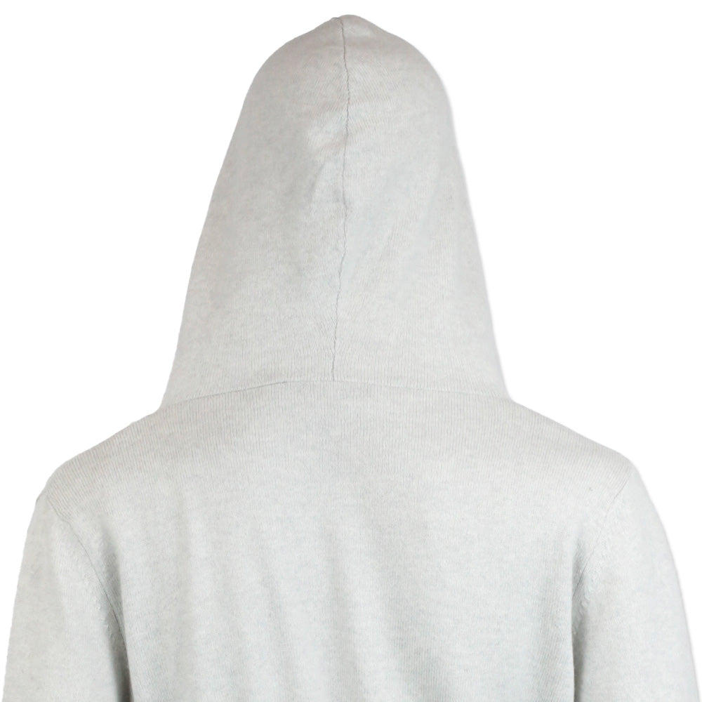 Fabiana Filippi Grey Wool-Blend Knit Hooded Drawstring Waist Cardigan