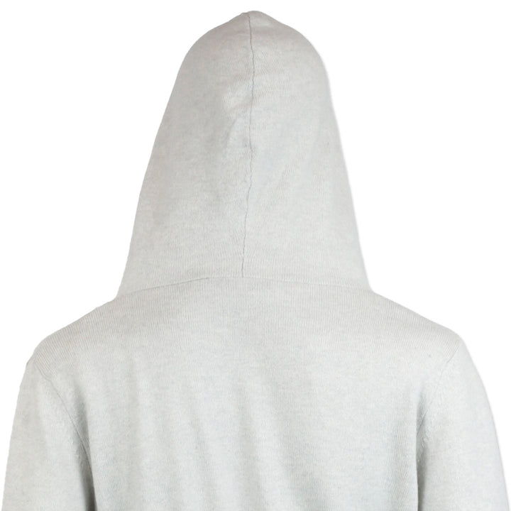 Fabiana Filippi Grey Wool-Blend Knit Hooded Drawstring Waist Cardigan