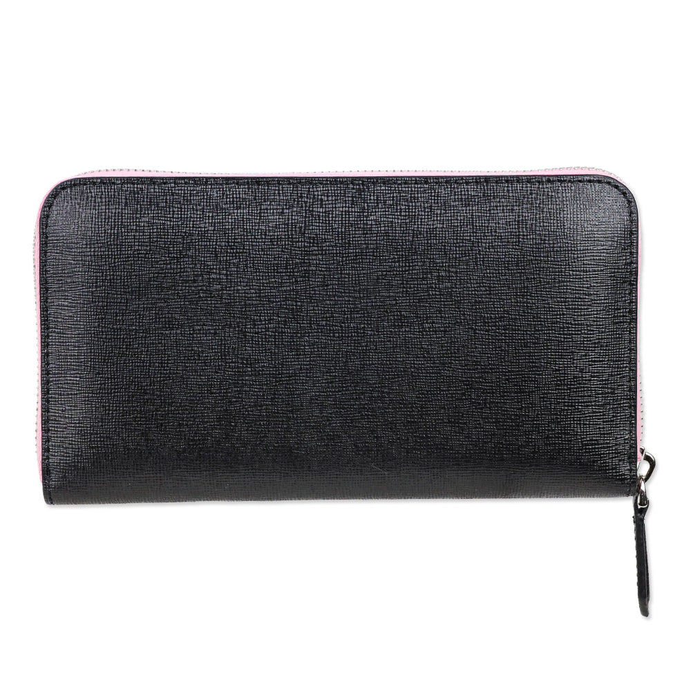 Fendi Bubblegum Multi Vitello Elite Century Hypnoteyes Studded Zip Around Wallet