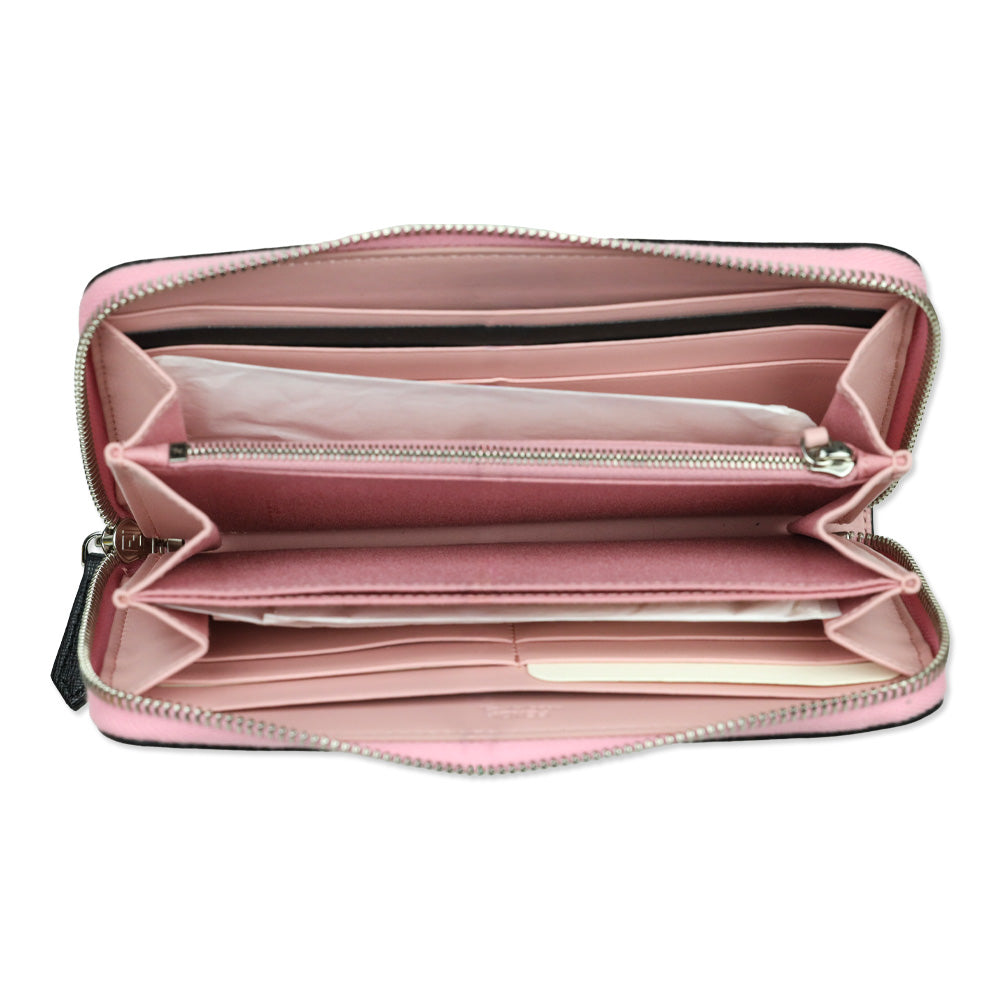 Fendi Bubblegum Multi Vitello Elite Century Hypnoteyes Studded Zip Around Wallet