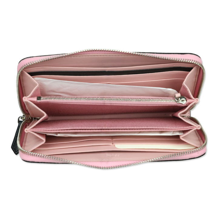 Fendi Bubblegum Multi Vitello Elite Century Hypnoteyes Studded Zip Around Wallet