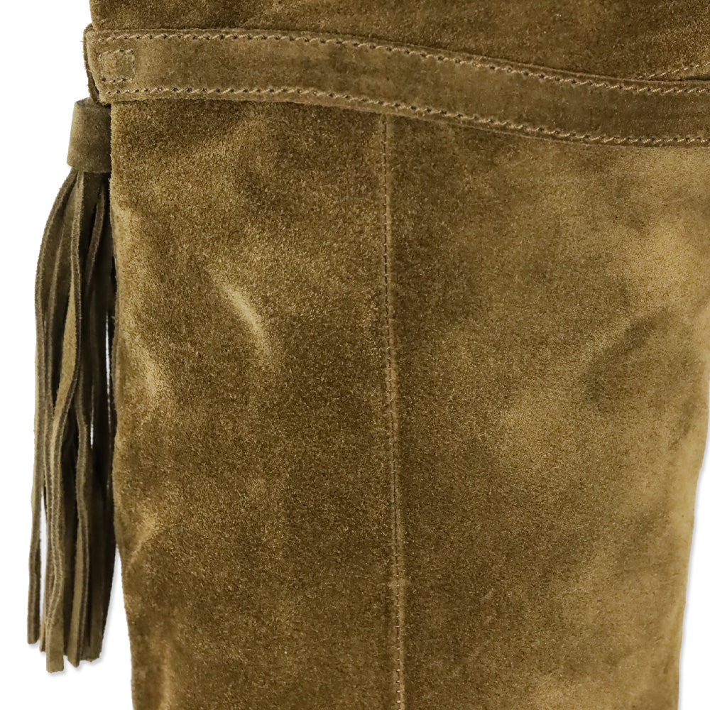 Frye Clara Tassel Brown Suede Over the Knee High Boots