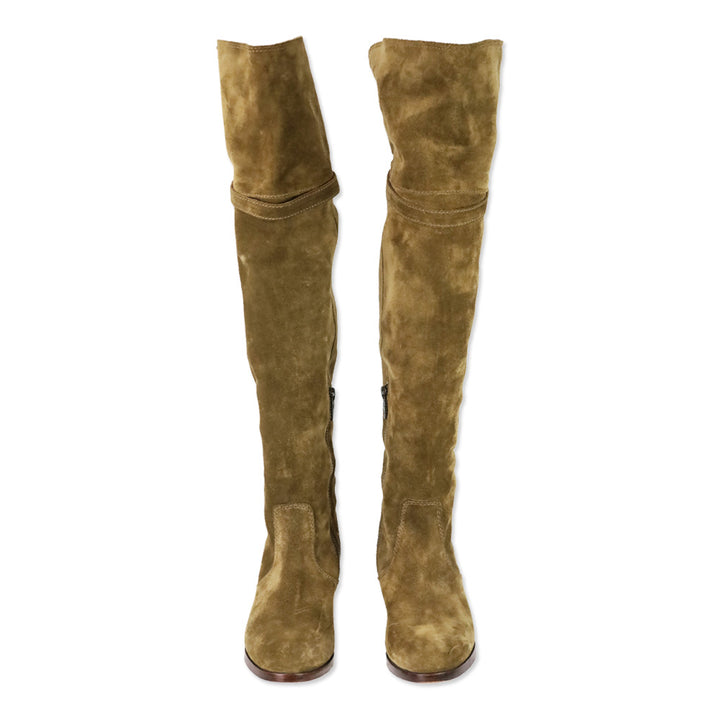 Frye Clara Tassel Brown Suede Over the Knee High Boots