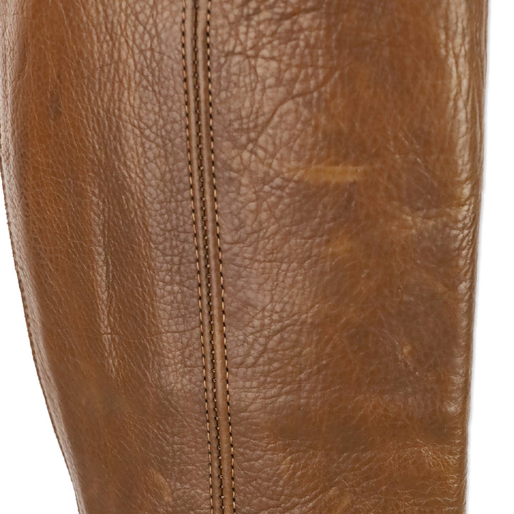 Frye Phillip Brown Leather Back Zipper Harness Riding Boots