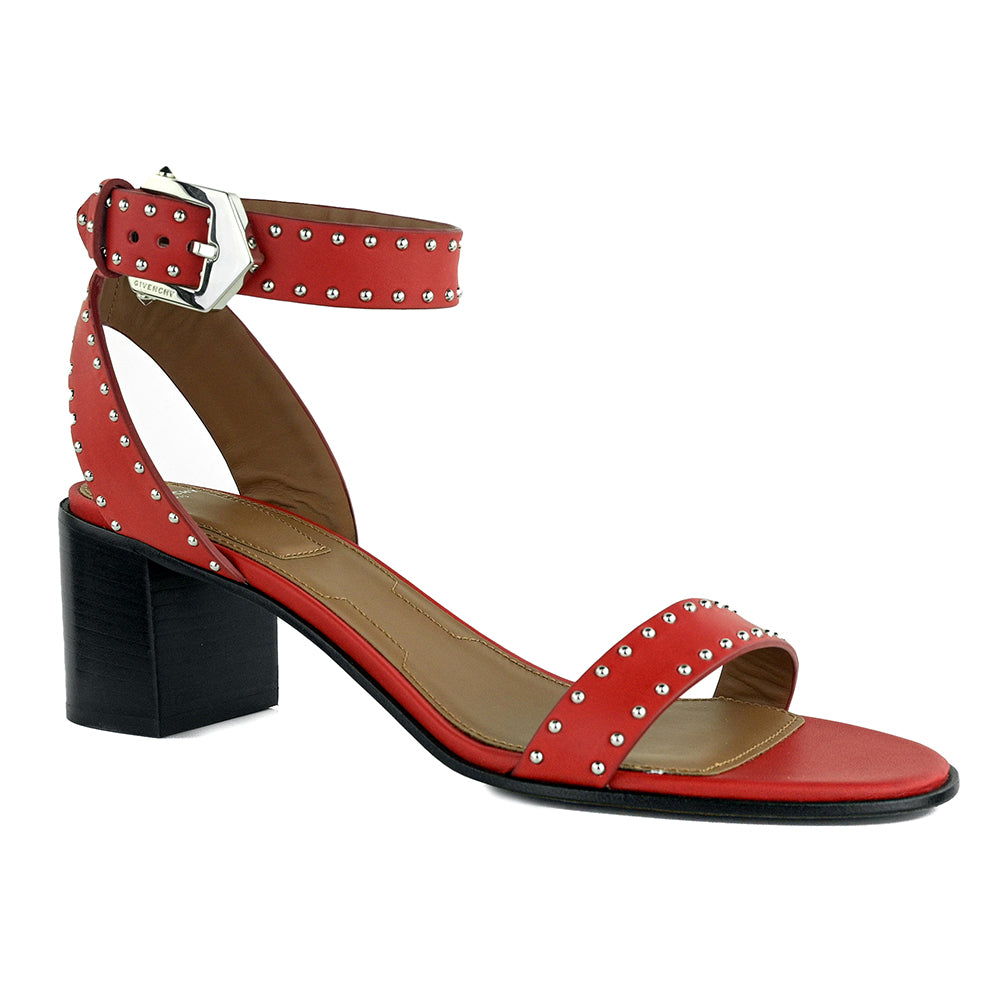 Givenchy Red Leather Studded Sandals