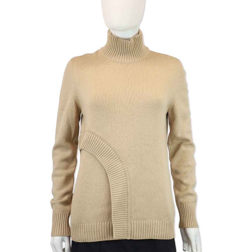 Givenchy Beige Wool Blend Knit Turtleneck Sweater