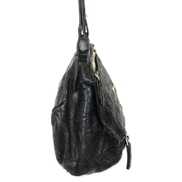 Givenchy Small Black Leather Double Zipper Pandora Crossbody Bag