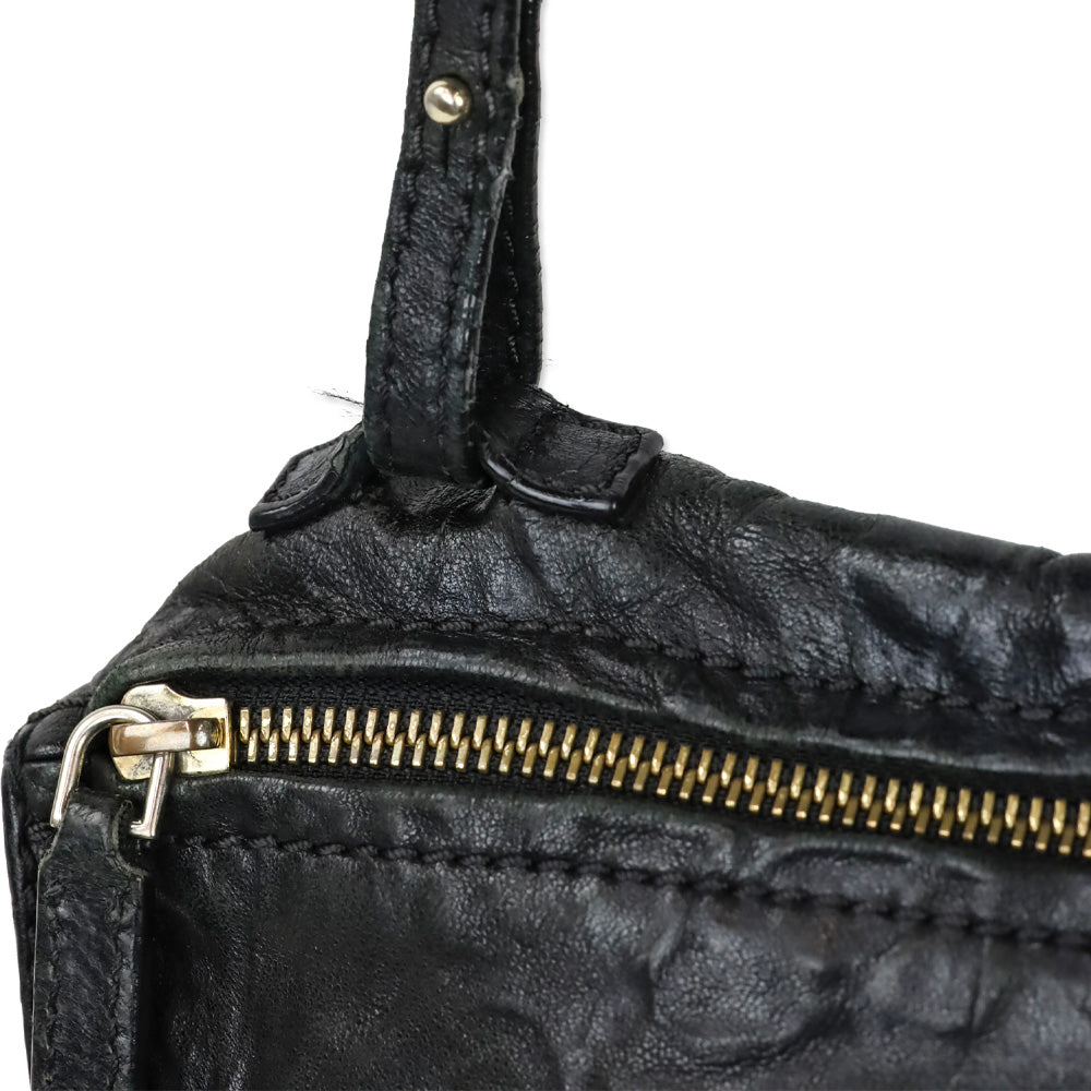 Givenchy Small Black Leather Double Zipper Pandora Crossbody Bag