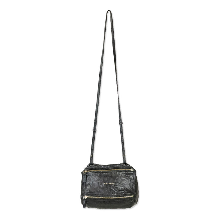 Givenchy Small Black Leather Double Zipper Pandora Crossbody Bag