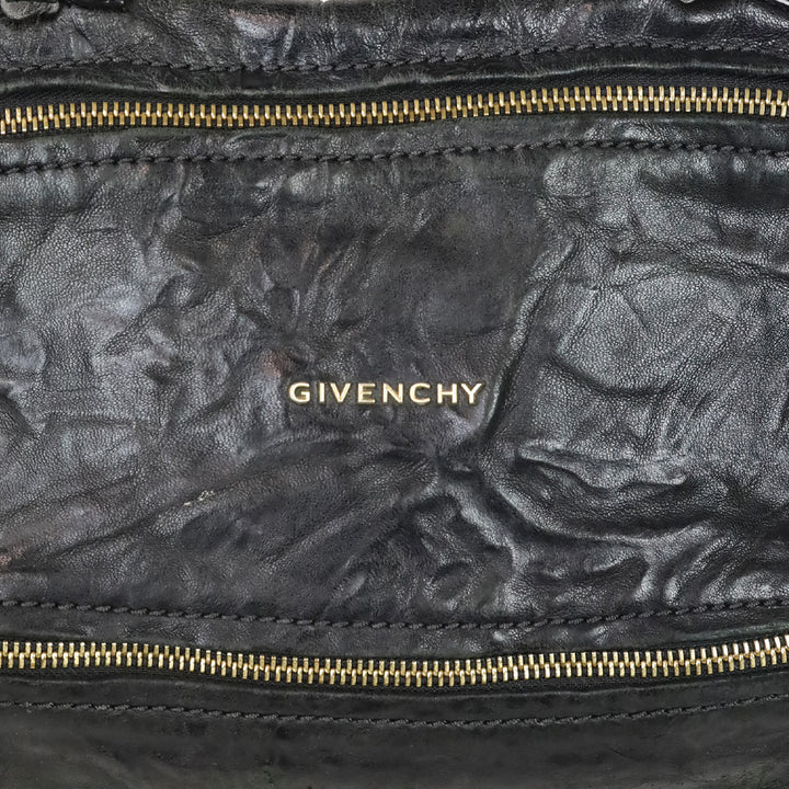 Givenchy Small Black Leather Double Zipper Pandora Crossbody Bag