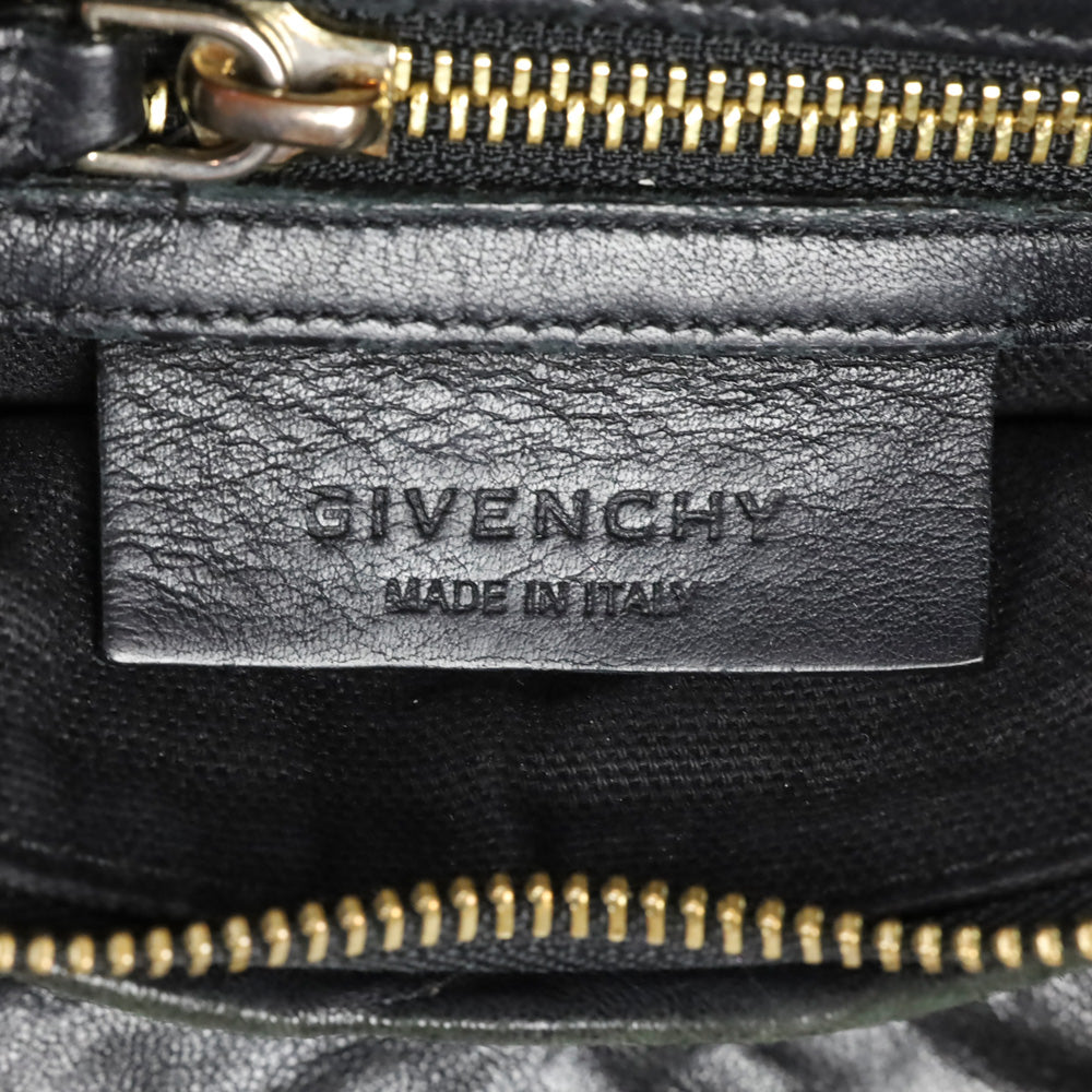 Givenchy Small Black Leather Double Zipper Pandora Crossbody Bag