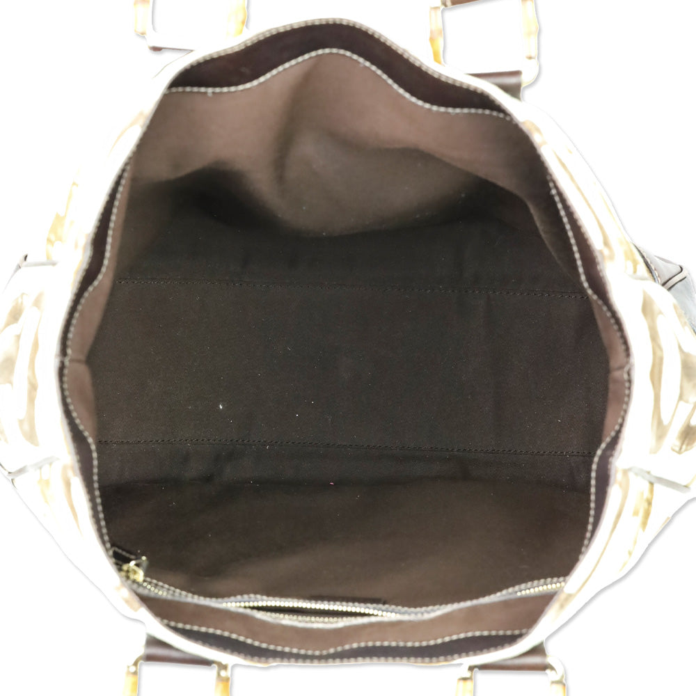 Gucci Bamboo Horsebit Canvas Tote