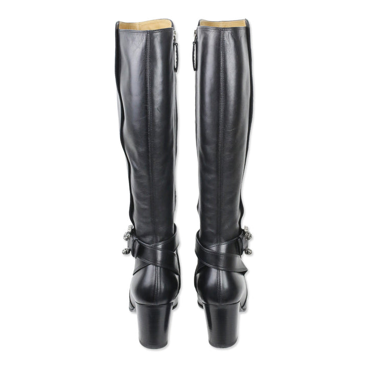 Gucci Black Leather Dionysus Buckle Elizabeth Boot