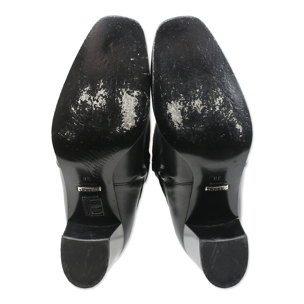 Gucci Black Leather Dionysus Buckle Elizabeth Boot