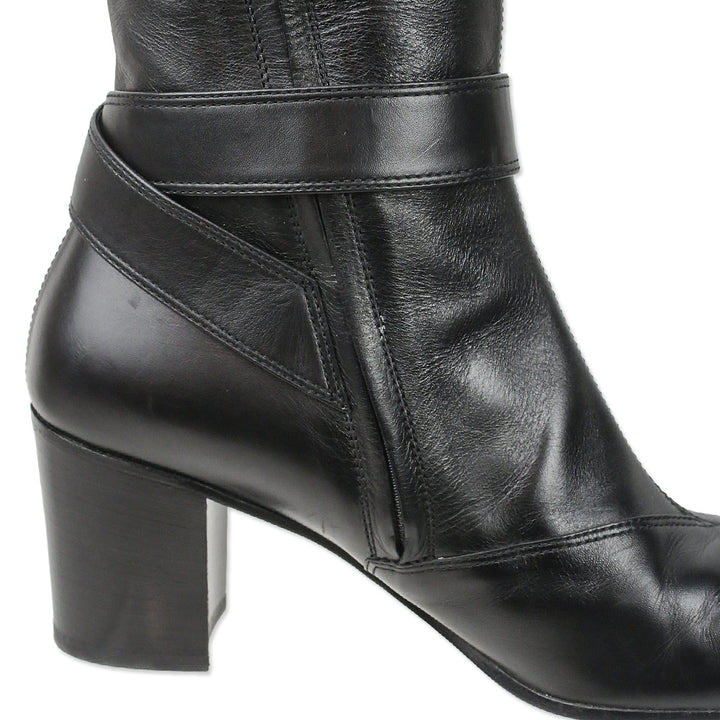 Gucci Black Leather Dionysus Buckle Elizabeth Boot