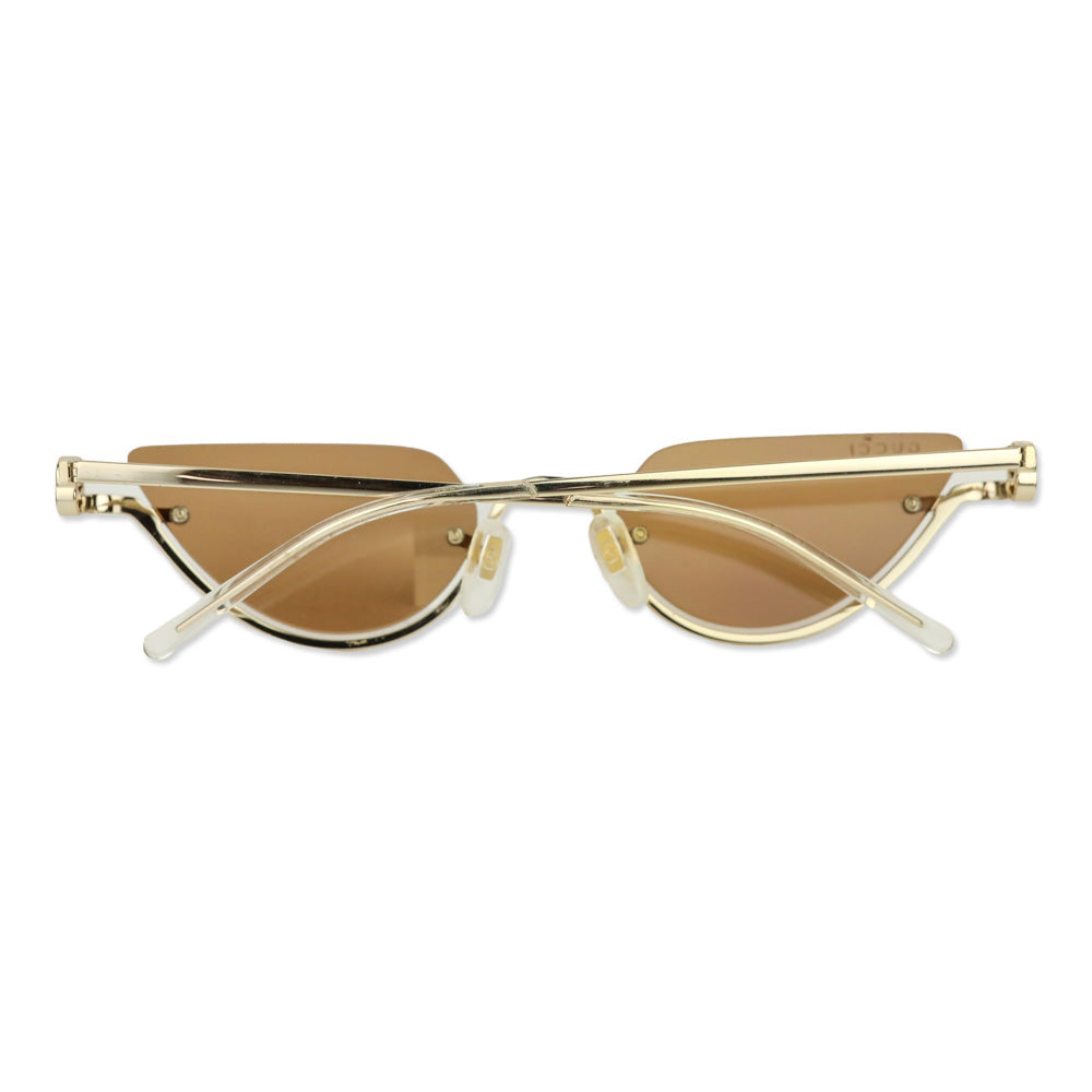 Gucci GG1603S Gold Metal Half-Rimmed Cat-Eye Sunglasses