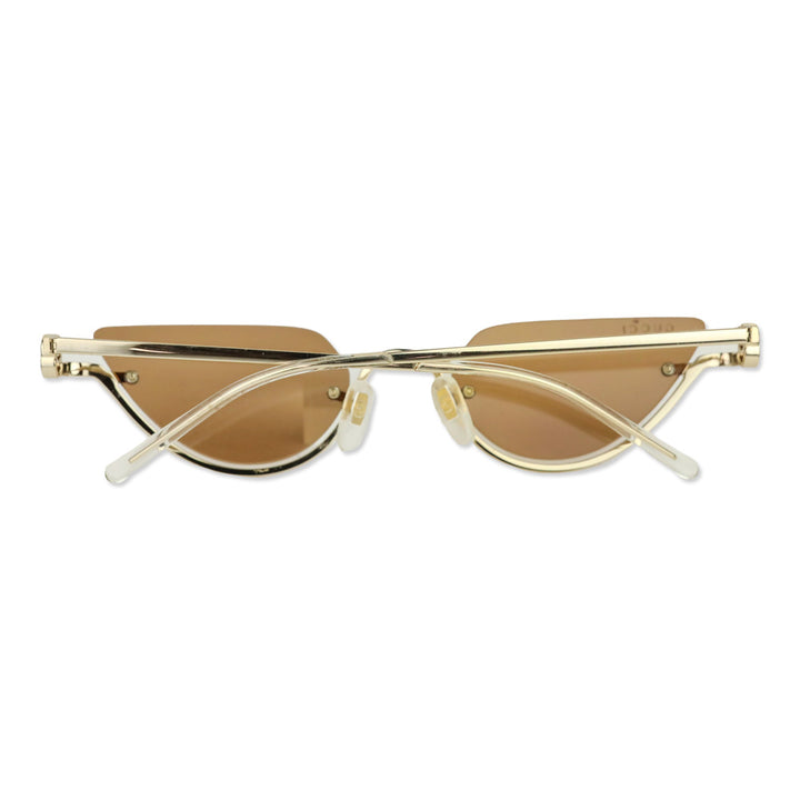Gucci GG1603S Gold Metal Half-Rimmed Cat-Eye Sunglasses