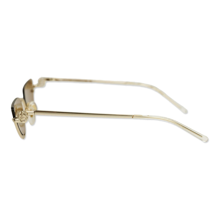 Gucci GG1603S Gold Metal Half-Rimmed Cat-Eye Sunglasses