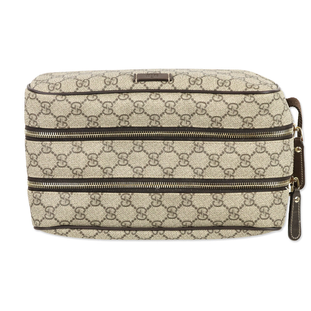 Gucci GG Supreme Double Zip Toiletry Case