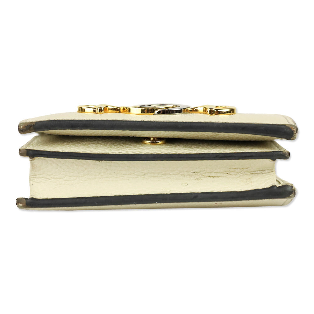 Gucci Ivory Pebble Leather Zumi Wallet on Chain