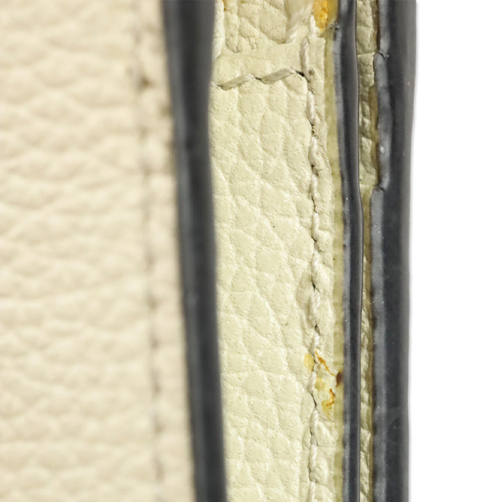 Gucci Ivory Pebble Leather Zumi Wallet on Chain